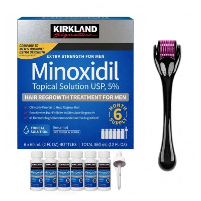 Лосьон minoxidil 5% KIRKLAND (6 флаконов) + мезороллер